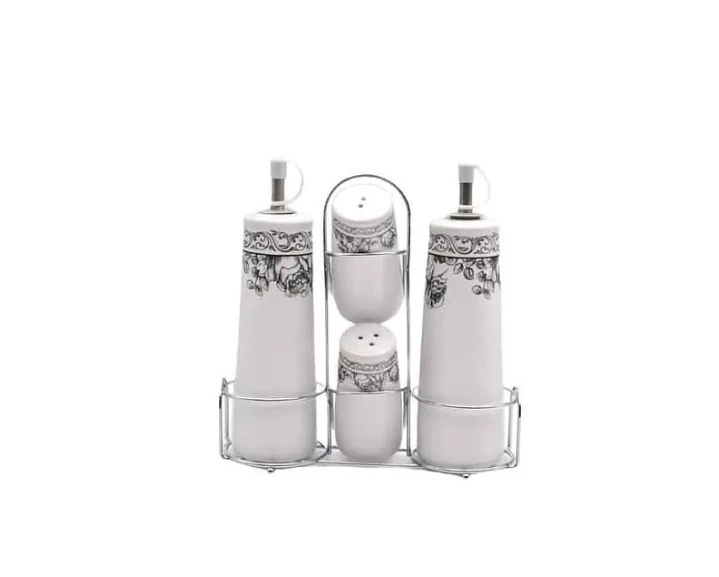Set Condimente 4Pcs+Suport Ceramică+Fier A-11625 WEI